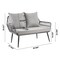 Manhattan Comfort Portofino Rope Wicker 4-Piece Patio Conversation Set with Cushions in Grey OD-CV019-GY - alternate 10